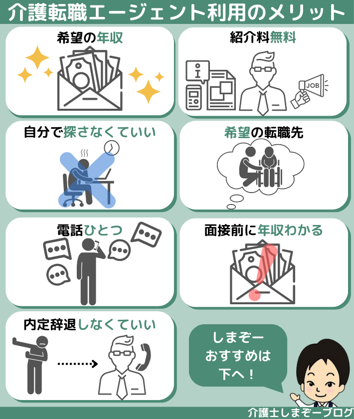 介護転職エージェントの利用のメリット