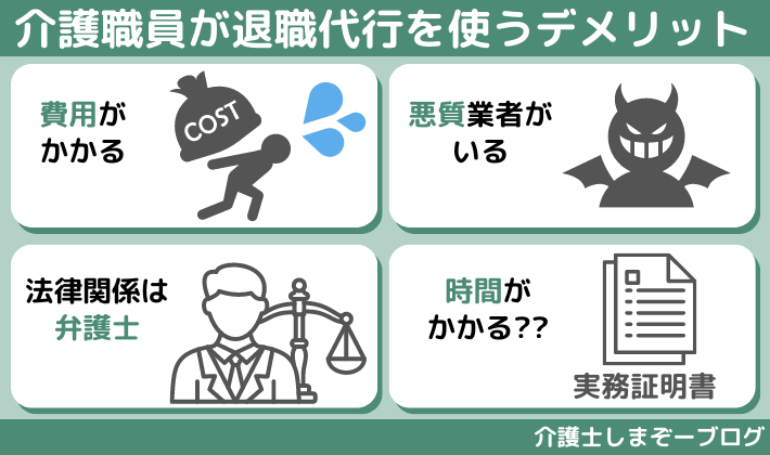 介護職員が退職代行を利用する3つのデメリット