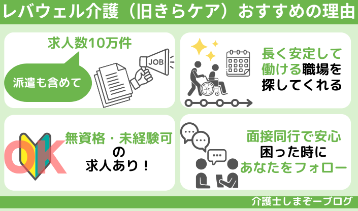 なぜ、レバウェル介護(旧:きらケア)をおすすめするのか?その理由